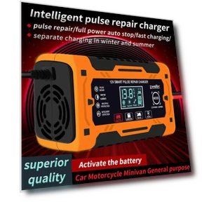 Intelligent 12V Battery Charger with Pulse Display — Battery Chargers, AI Supermarket