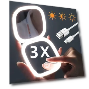 LED Makeup Mirror — Compact & Travel, Yeet5yeng