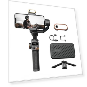 Smartphone Stabilizer Gimbal with LED Light — Selfie Sticks, Hohem