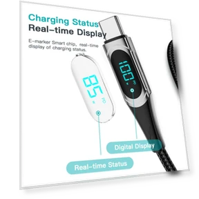 Type C to Type C Cable with Smart LED Display — Cables, loverapple