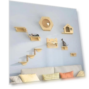 Wooden Suspension Bridge Cat Tower — Beds, Japan Zen Mall