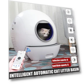 Electric Cat Litter Box with Lid — Waste Bins, Decor Dream