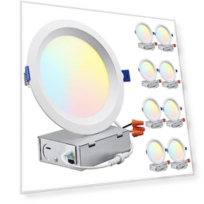 8-Pack 6 Inch Slim LED Recessed Lighting — Recessed Lighting, TORCHSTAR