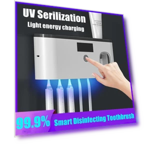 UV Toothbrush Holder with Smart Toothpaste Dispenser — Toothbrush Holders, Easy Beauty Home