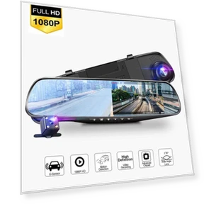 Dual-Lens Mirror Dash Cam — Dashboard Cameras, AI Supermarket