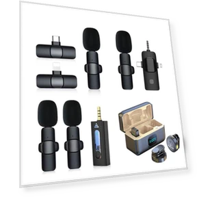 Double Wireless Bluetooth Microphone with Mount for Mobile Live Streaming — Microphones, Smarter than future