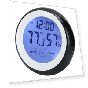 Round Digital Alarm Clock with Temperature and Humidity Display — Alarms & Clocks, Tooarts
