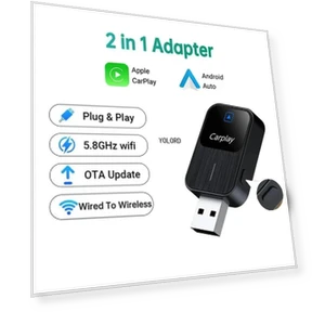 2-in-1 Wired Wireless Adapter for Carplay Android Auto — Car Essentials, Simplistic Living Home