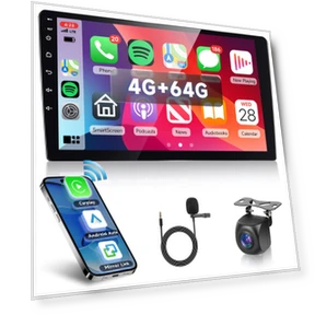 Car Audio GPS Navigation Bluetooth Wireless Carplay Android Auto — Stereo Receivers, Kayomart