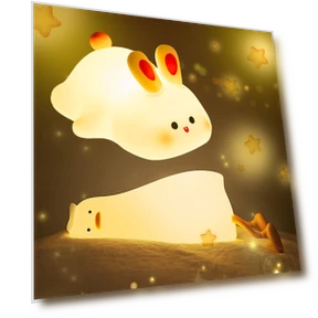 Cute Rabbit Night Light with Touch Control — Night Lights, KAYOMART Electric
