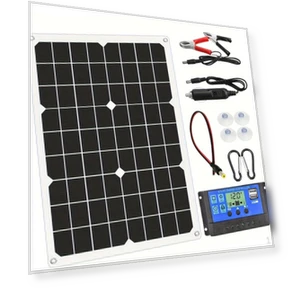 Portable Solar Panel Kit with Charge Controller — Solar & Wind Power, Fashion Jelewery