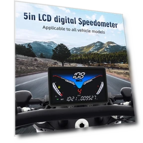 Universal Digital Speedometer LCD RPM Tacho Oil Gauge Water Temp Gear LED Indicator — Speedometers, Dream Garage