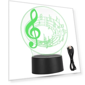 3D Music Notes LED USB Touch Night Light — Night Lights, Zeblaze