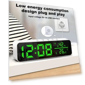 Multifunctional LED Digital Clock-Thermometer — Home Climate Control, caicaichen