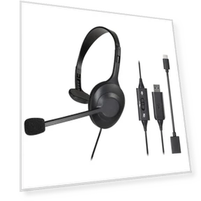 USB Mono Headset with Noise Cancelling Microphone — Microphones, Audio Technica