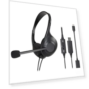 USB Stereo Headset with Noise-Cancelling Microphone — Headsets, Audio Technica