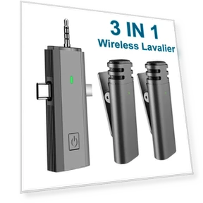 3-in-1 Wireless Lavalier Microphone — Wireless Systems, Meiteai-All