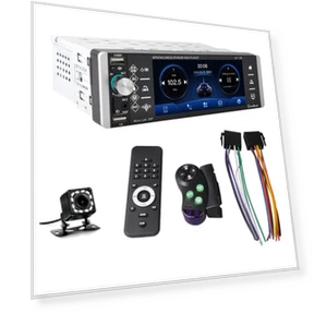 Single-DIN Touchscreen Car Stereo with Wireless Carplay & Android Auto — Stereo Receivers, AutoSphere