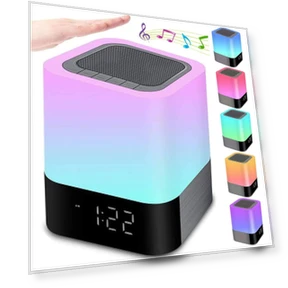 Colorful Bluetooth Speaker with Night Light and Digital Alarm Clock — Alarms & Clocks, Daily necessities-V