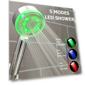 High Pressure Shower Head with LED Temperature Sensor — Fixed, DC-HOME-4