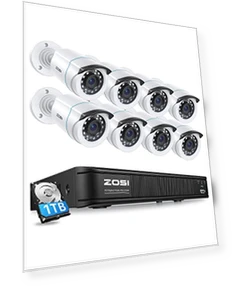 Home Security Camera System with AI Human Vehicle Detection — Smart Home Security, ZOSI