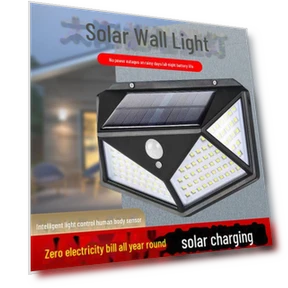 Solar-Powered Motion Sensor Outdoor Wall Light — Outdoor Security & Flood Lighting, AI Supermarket