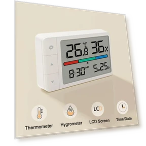 Intelligent Thermometer Hygrometer Meter Multi Function Clock Digital Display Weather Station Sensor — Home Climate Control, MiaoMiaoCe