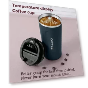 Portable Travel Mug with Smart Temperature Display — Beverage Warmers, TOP-MALL-001
