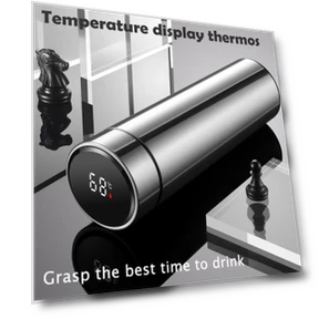 Smart Temperature Display Stainless Steel Thermos Mug — Beverage Warmers, TOP-MALL-001