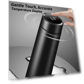 Smart Temperature Display Vacuum Insulated Stainless Steel Thermos Cup — Beverage Warmers, TOP-MALL-001