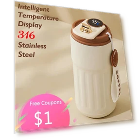 Smart Temperature Display Vacuum Travel Mug — Beverage Warmers, TOP-MALL-001