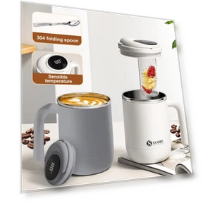 Smart Thermal Coffee Mug with Tea Infuser — Beverage Warmers, DC-HOME-3