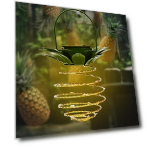Solar Pineapple Sensor Light — Outdoor Security & Flood Lighting, OmniShop