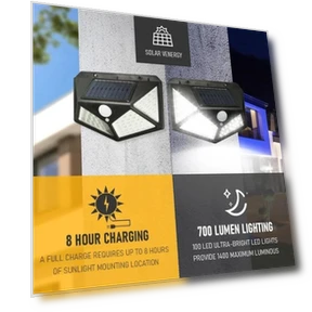 Solar Wall Lamp with Motion Sensor — Outdoor Security & Flood Lighting, Stone Home