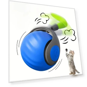 Interactive Cat Ball Toy with Feather — Cat Playthings, Pet Products My