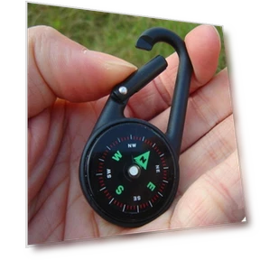 Multifunctional Smart Camping Carabiner with Mini Compass and Thermometer — Keychain Carabiners, Lansoon Electronics