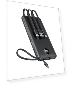 Portable Charger with Built-in Cables — Mobile Power Solutions, VEEKTOMX