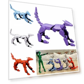 Movable Dog Figures 3D Printed Multi-Jointed Dog Lucky Character Robot — Figurines, Hongchuang