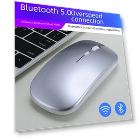Rechargeable Dual-Mode Silent Bluetooth Mouse — Mouse Pads, StrideBox