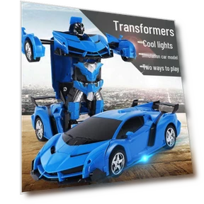 Remote Control Transforming Police Car Robot Toy — Interactive Figures & Robots, Super Go