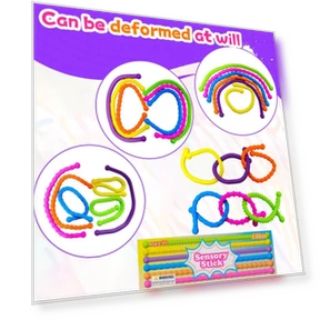 Textured Silicone Silent Decompression Rings Stretchy Sensory Stick Fun Toy — Blocks, Zhiruei