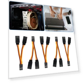 Short Servo Y-Extension Cable — Sleeves, Three Body