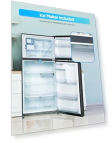 Top Mount Refrigerator with Ice Maker — Mini Fridges, Commercial Cool
