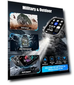 Military Smart Watch with LED Flashlight — Smartwatches, LIGE