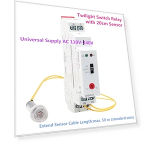 Din Rail Twilight Switch Photoelectric Timer Light Sensor Relay — Overload, GRB8