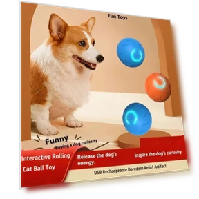 LED Electric Rolling Ball Dog Toy — Cat Playthings, ryewnuok