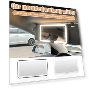 Touchscreen Makeup Mirror with Adjustable Brightness — Compact & Travel, Auto Accessories Home
