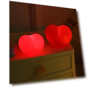 Cute Heart-shaped Vinyl LED Night Light — Night Lights, Entrance Hall
