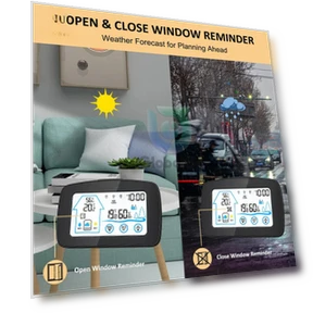 Large LCD Touch Screen Wireless Digital Indoor Outdoor Thermometer Hygrometer Weather Station — Hygrometers, Leisure outdoor