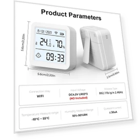 Smart WIFI Temperature and Humidity Sensor — Home Climate Control, Leisure outdoor